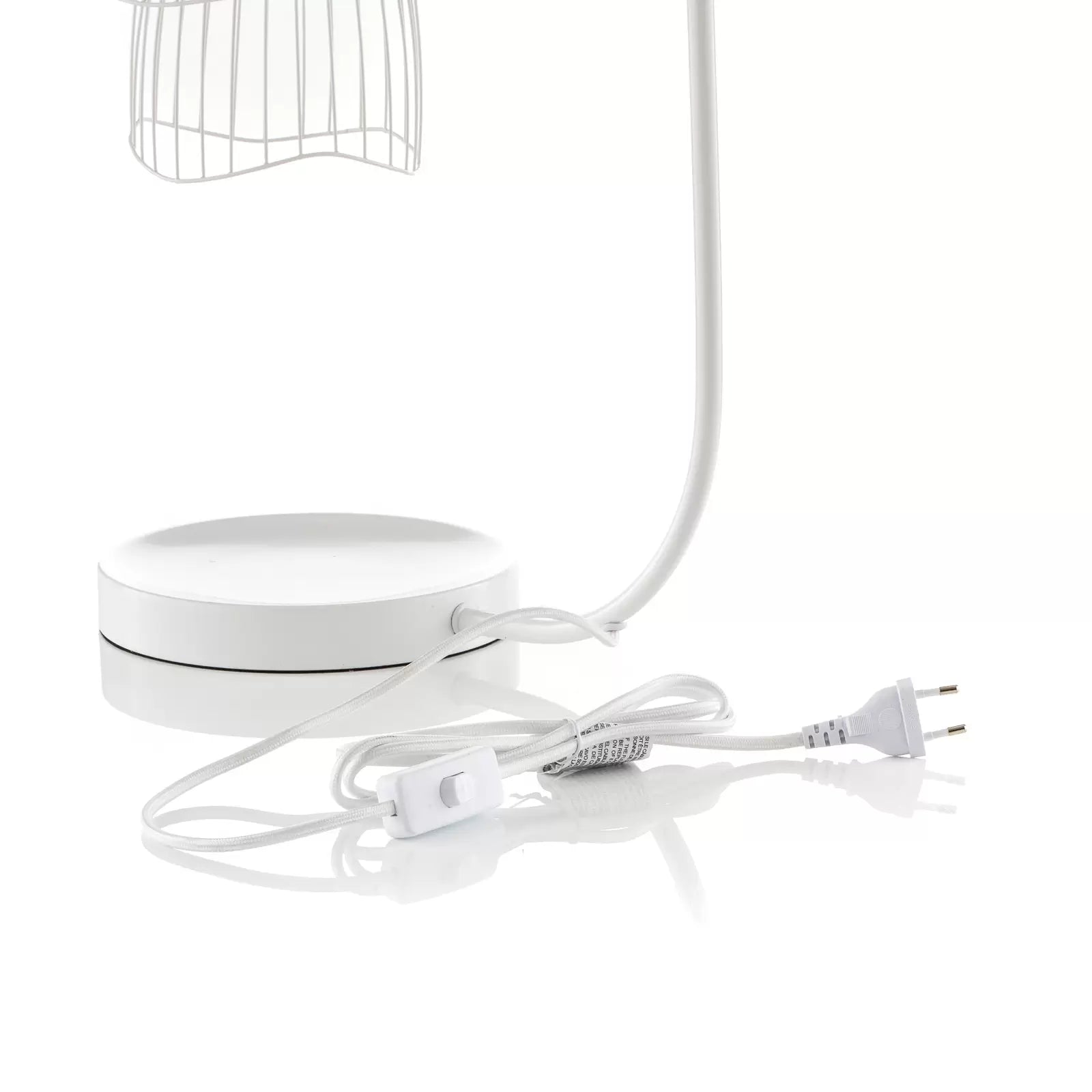 Weiße Papillon -Tischlampe