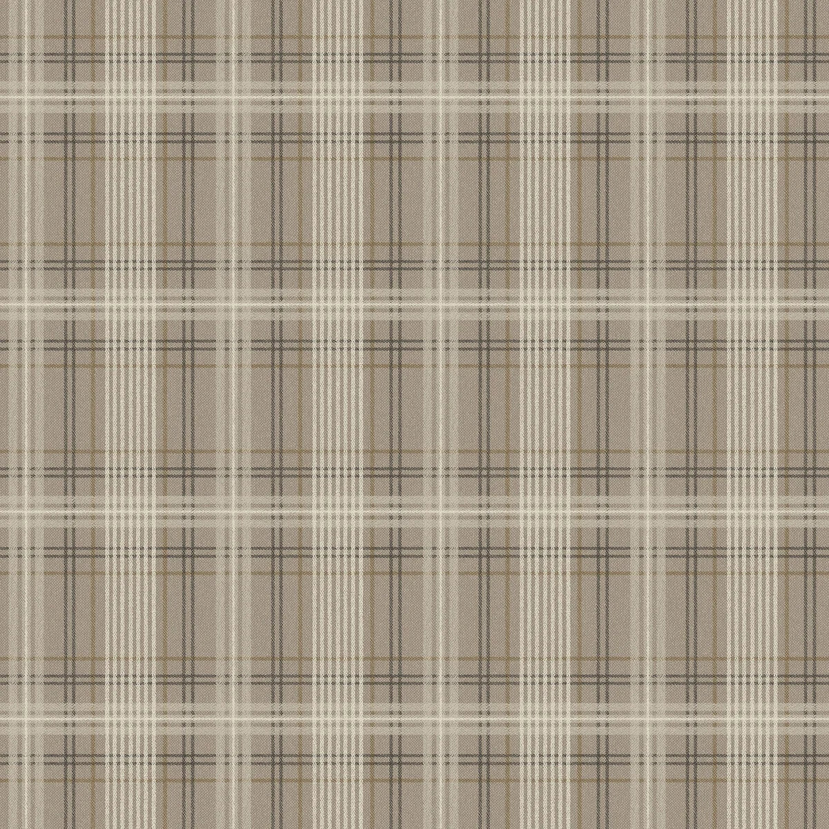 Brown TAILOR’S TWEED Wallpaper with Geometric Scottish Check Pattern in Beige