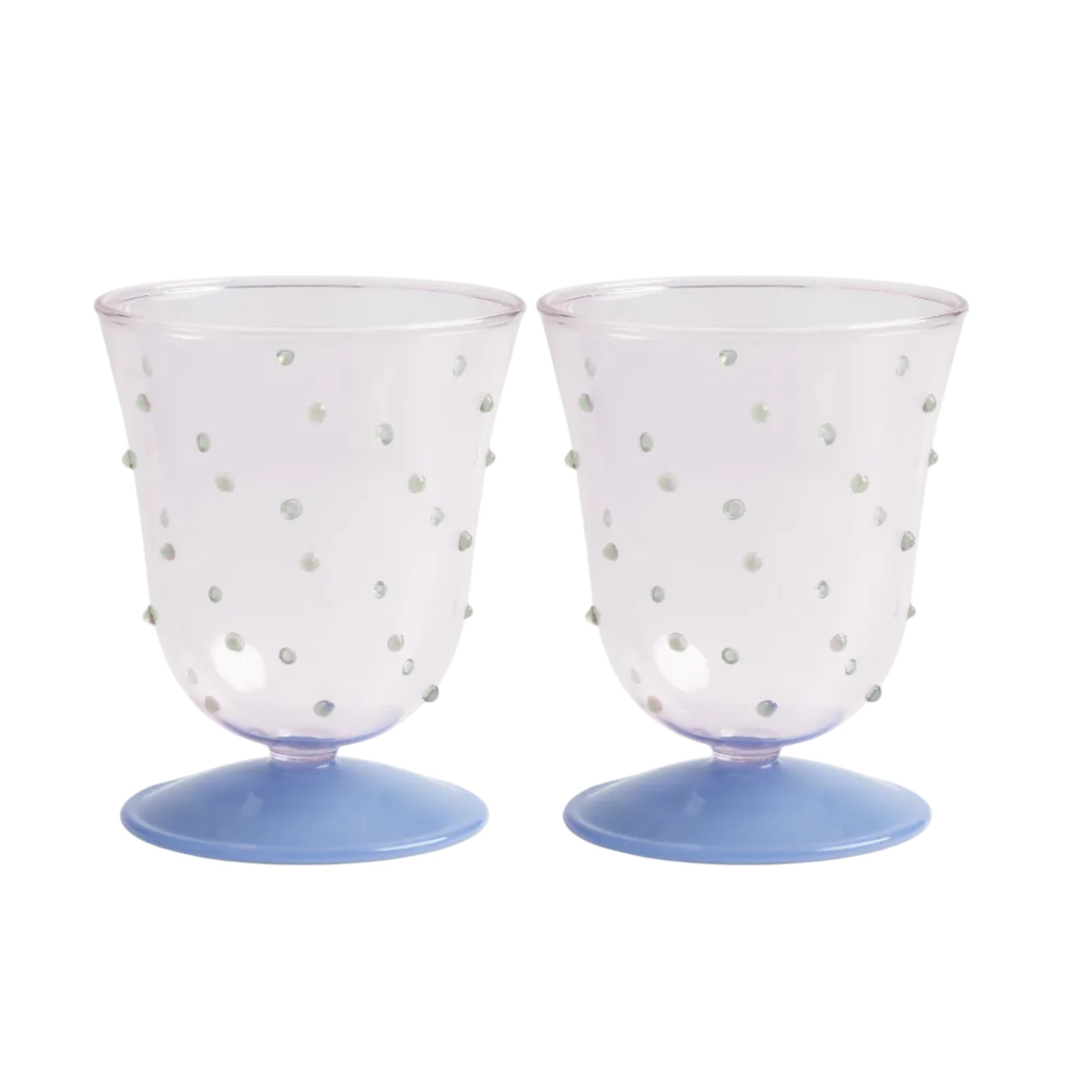 DOT glass set blue with pink