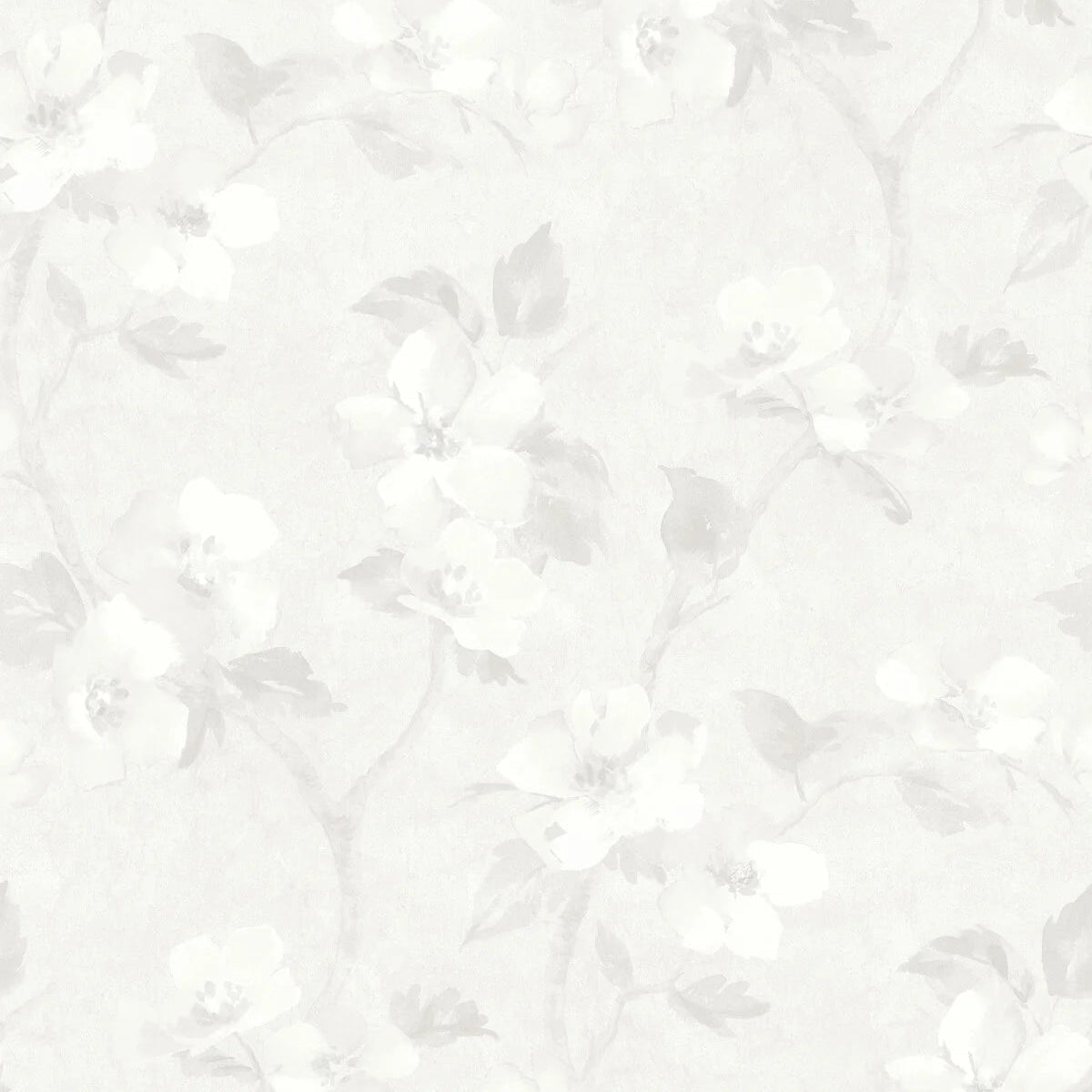 Wallpaper with a floral pattern HELEN’S FLOWER white
