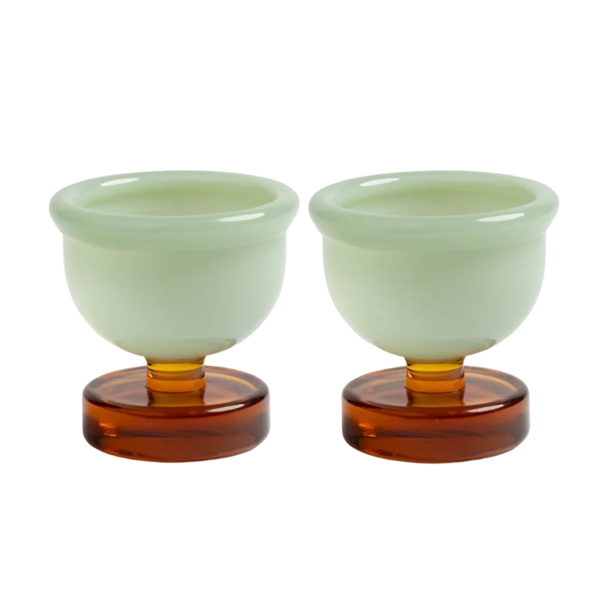 Egg cups CANTINE green with amber