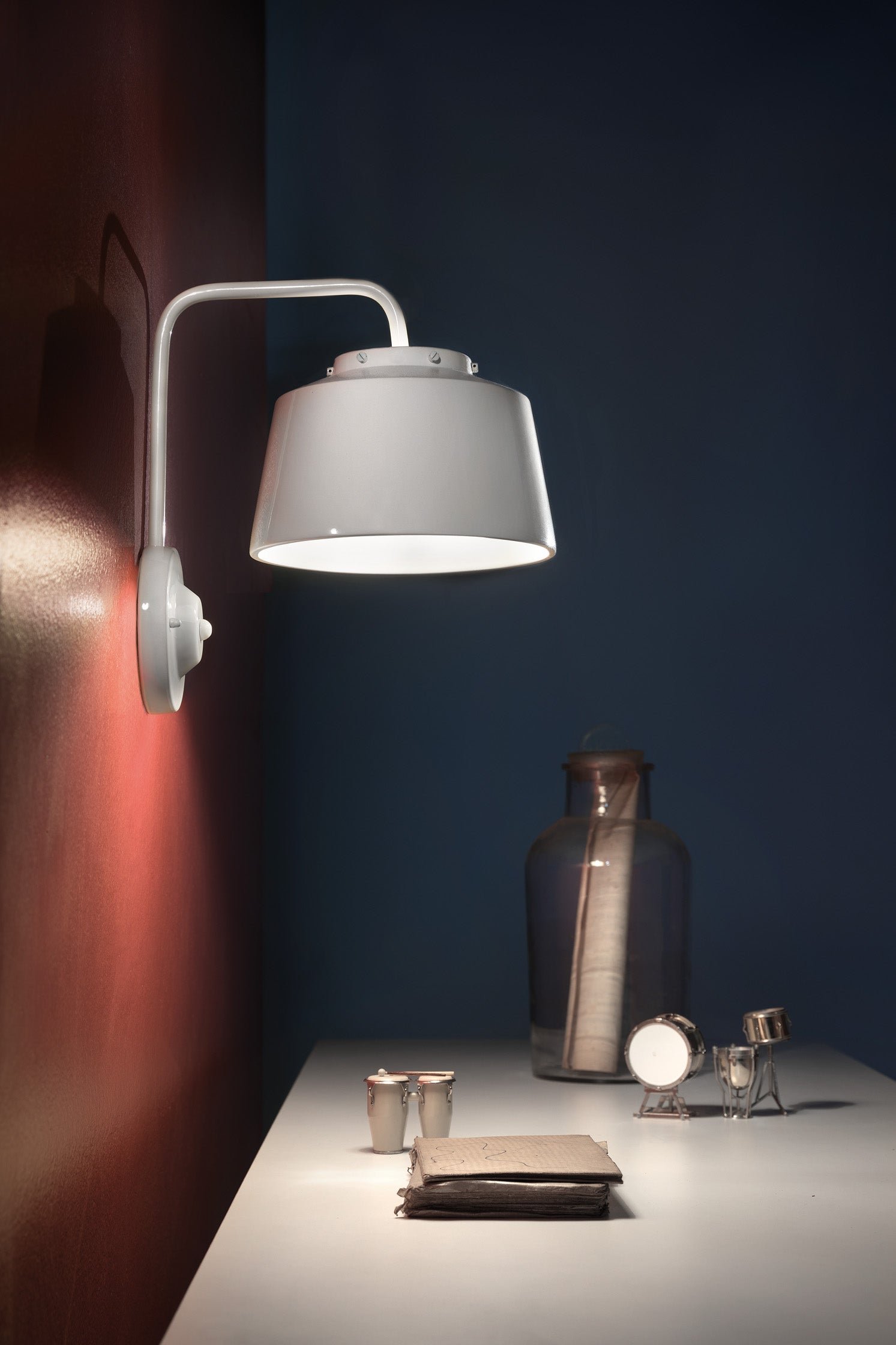 50's Cream Ceramic Wall Lamp