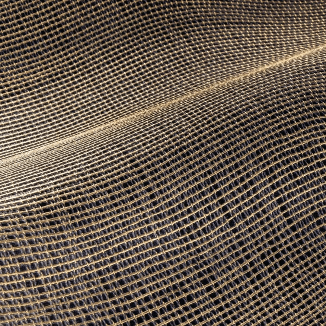 Strukturierte metallische Tapete in Wellen KOTA - NOIR DORÉ schwarz mit Gold