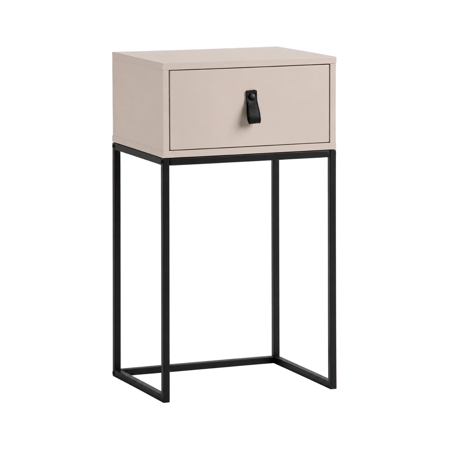 ZOLA Nightstand beige with black base
