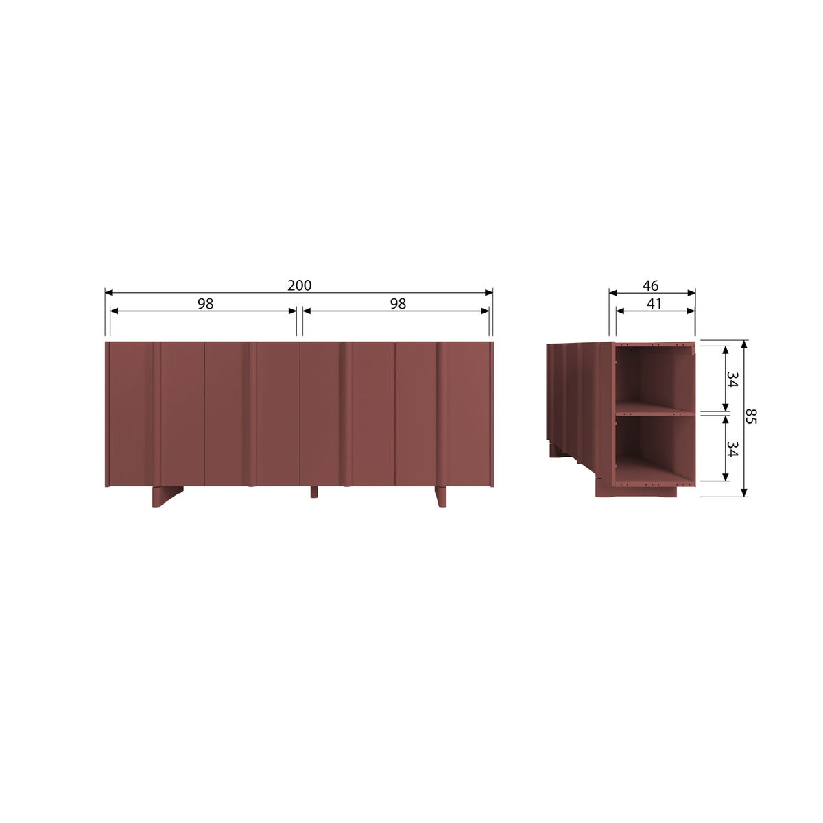 Komoda BASU burgundowy – ujęcie 8