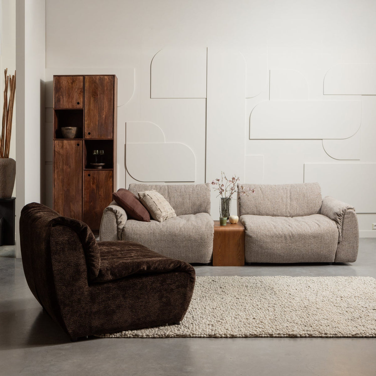 2-Seater Sofa BAGGY Dark Gray Melange