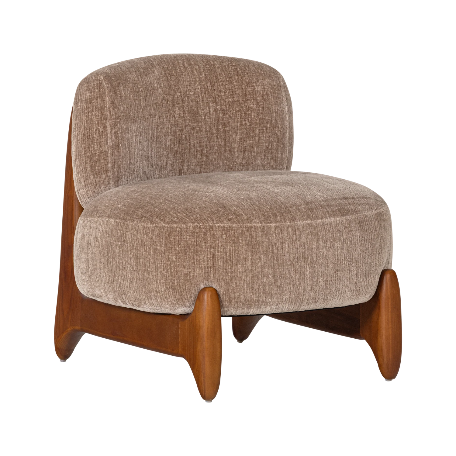 RUNI sand armchair with wooden base