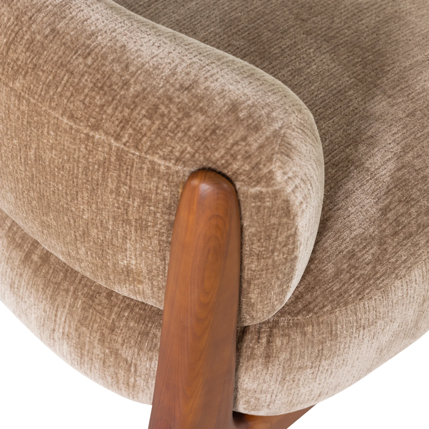 RUNI sand armchair with wooden base