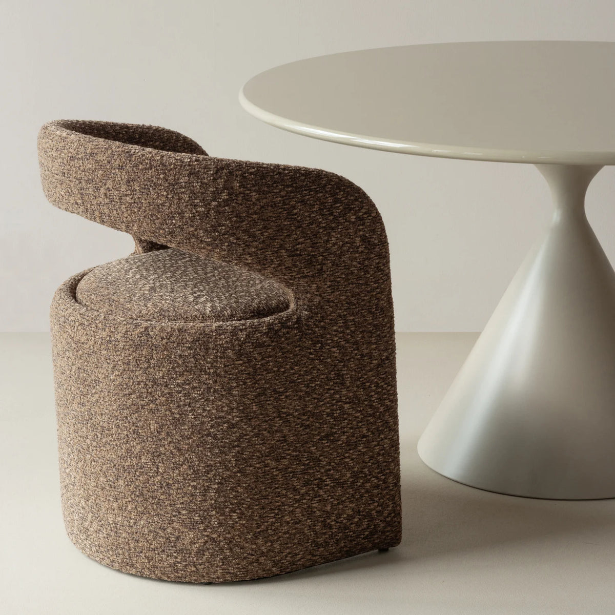 LANOR Chair brown boucle