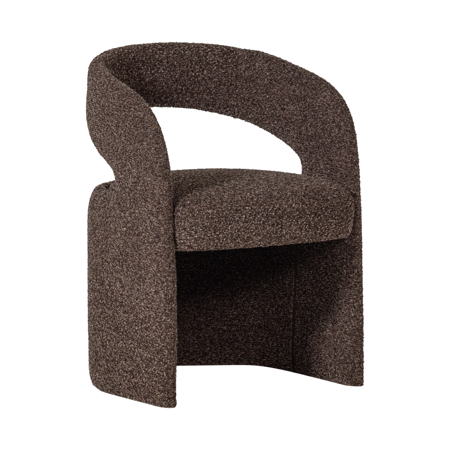 LANOR Chair dark brown boucle