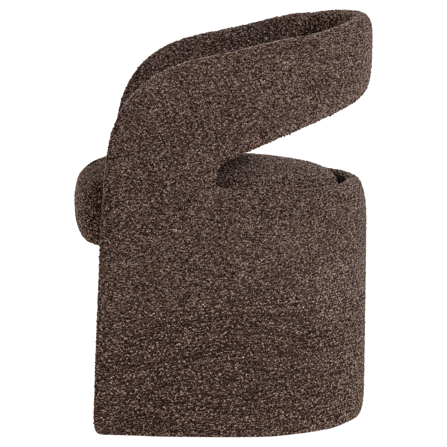 LANOR Chair dark brown boucle