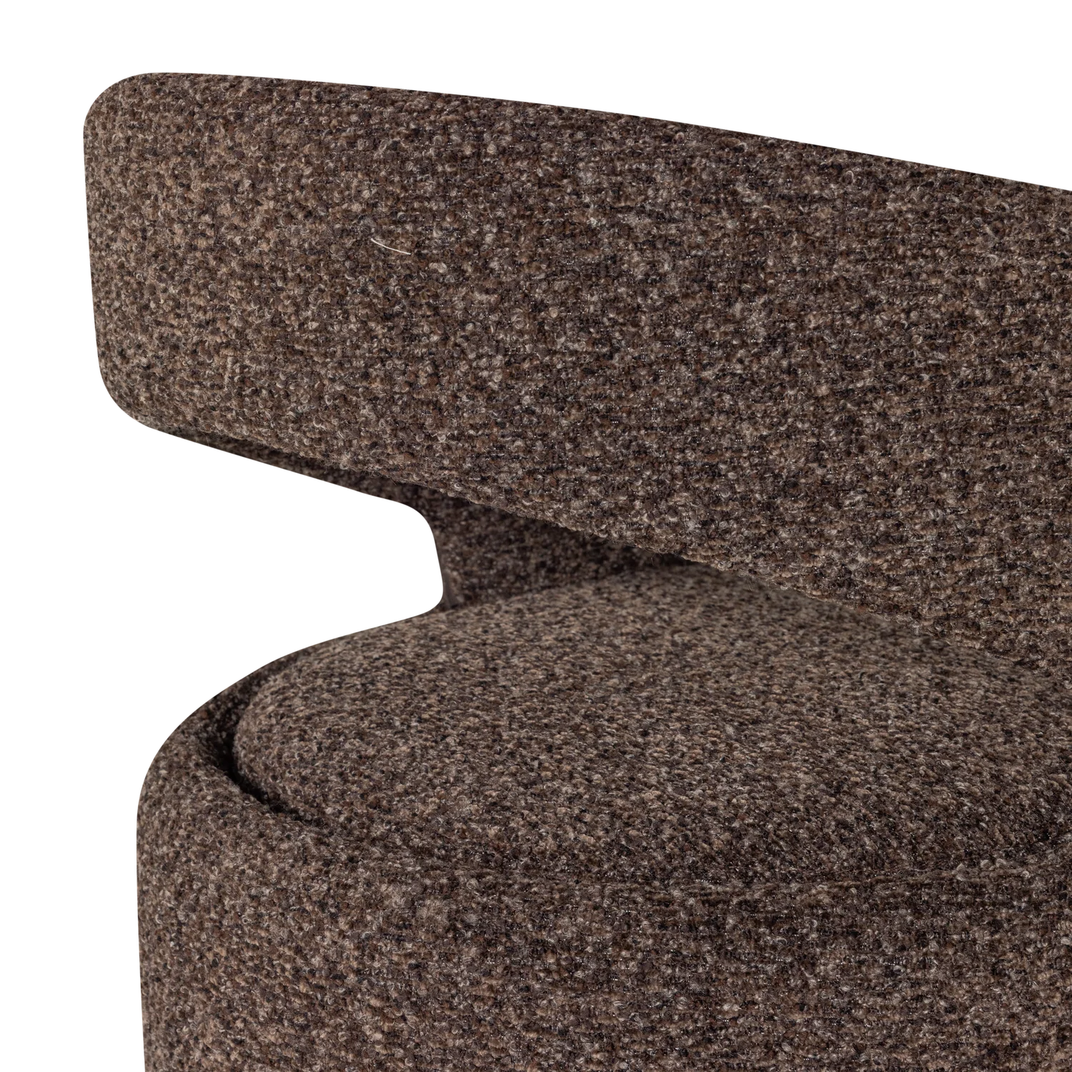 LANOR Chair dark brown boucle