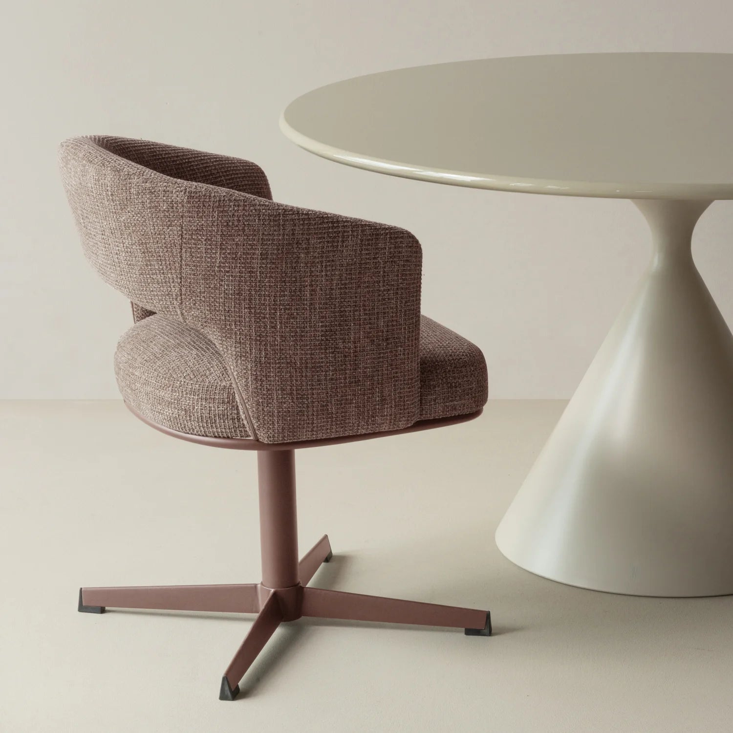 LIBI Swivel Chair Pink-Brown Mélange