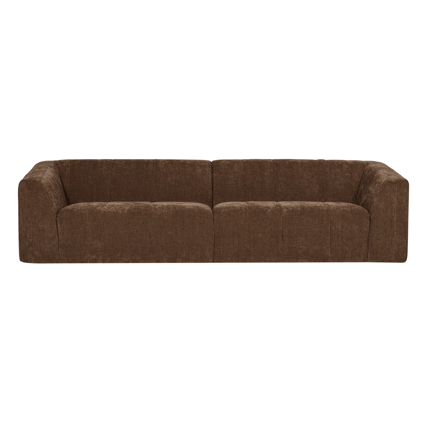 4-Seater Sofa OMAIRE Brown Chenille