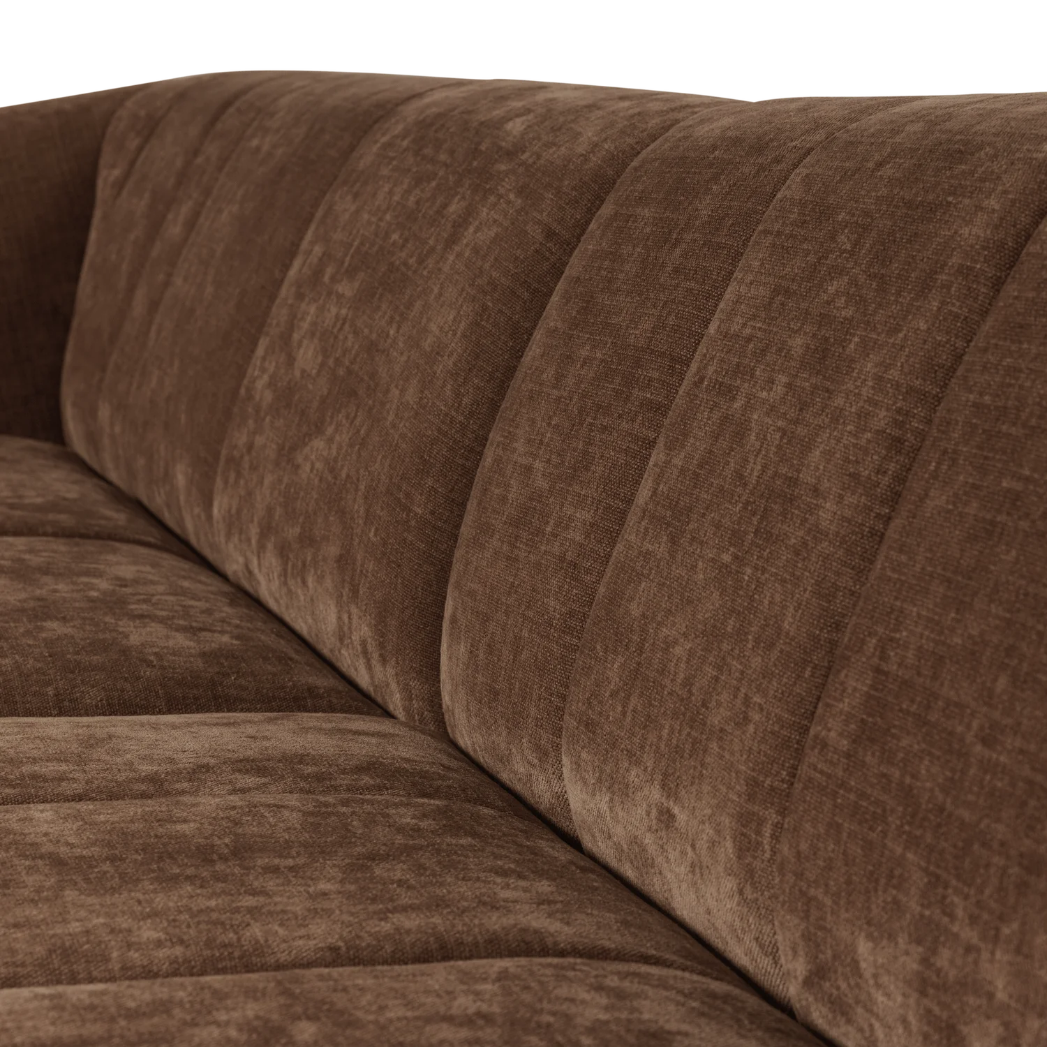 4-Seater Sofa OMAIRE Brown Chenille