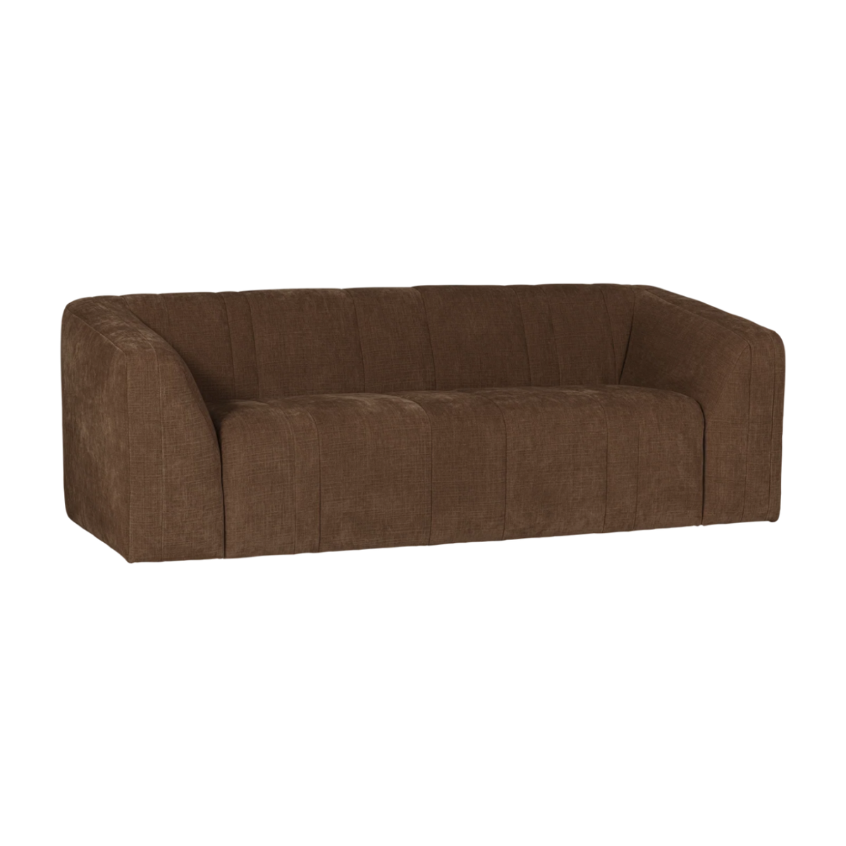 2-Seater Sofa OMAIRE Brown Chenille