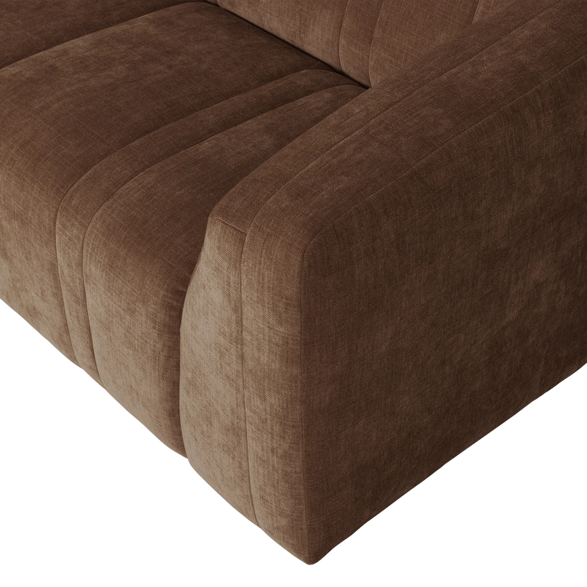 2-Seater Sofa OMAIRE Brown Chenille