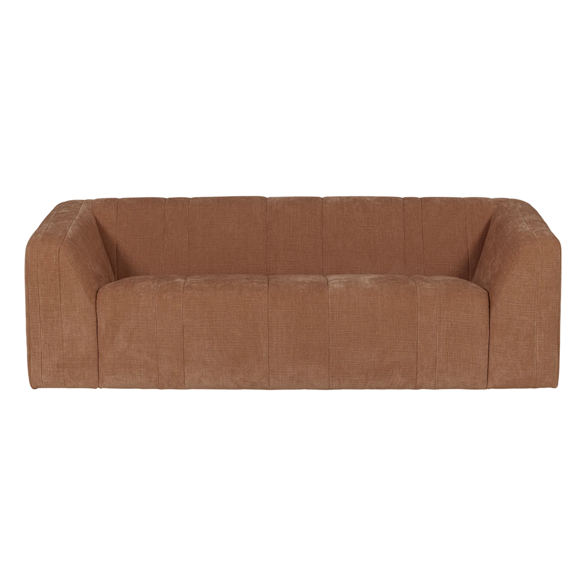 2-Seater Sofa OMAIRE Rusty Brown Chenille