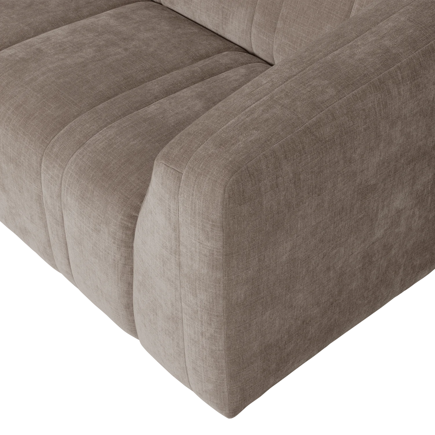 2-Seater Sofa OMAIRE Taupe Chenille