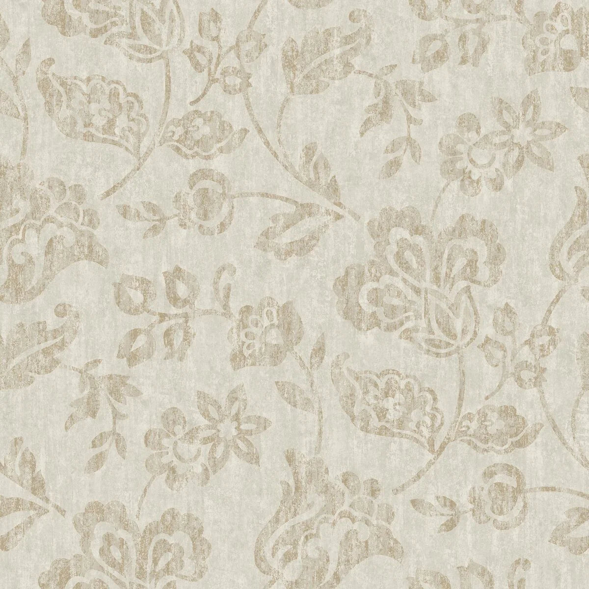 Non-woven paper wallpaper with a floral pattern CORNELIA beige