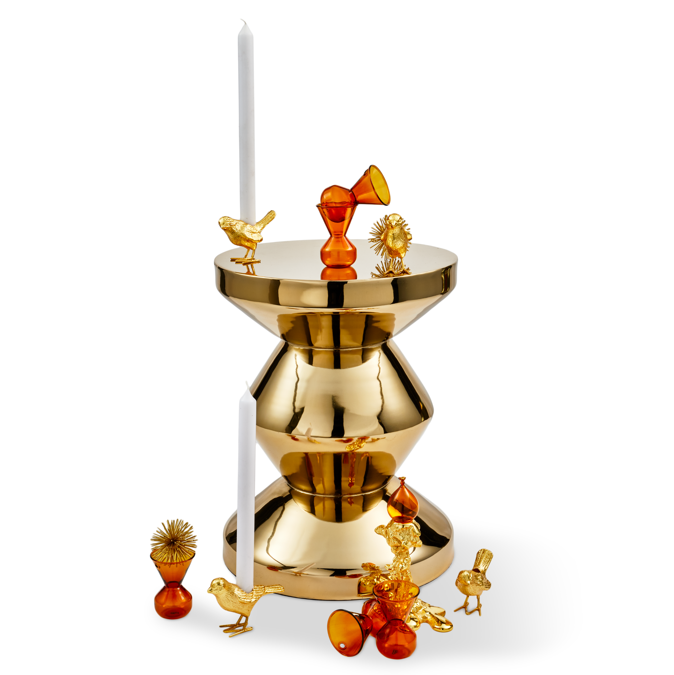 Set von Kerzenhaltern FLOCK OF BIRDS goldfarben