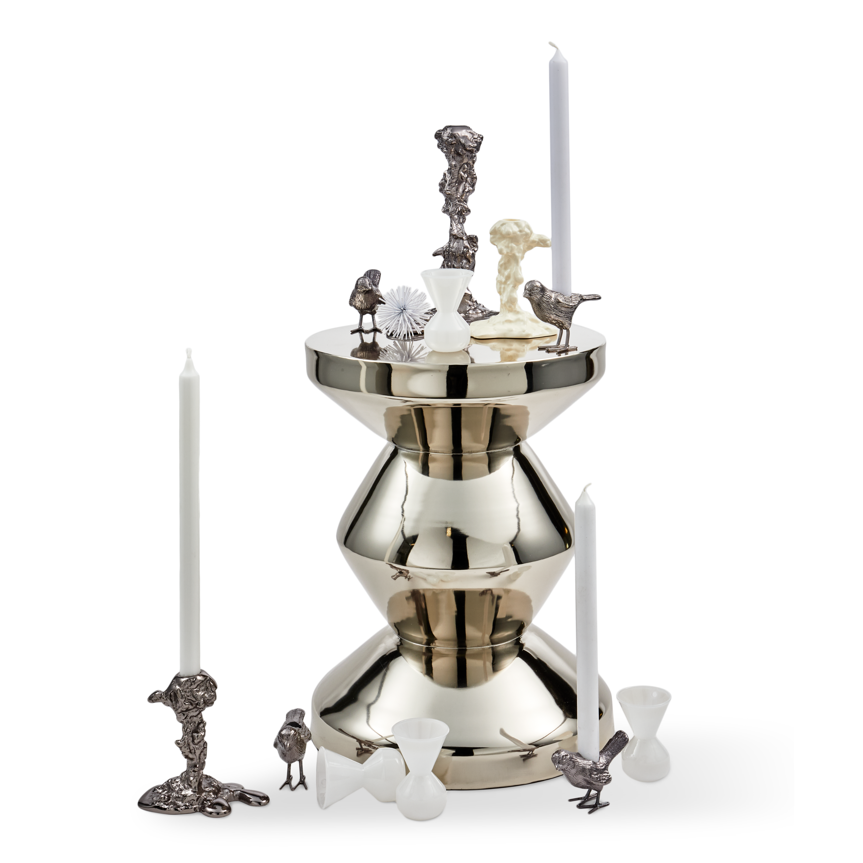 FLOCK OF BIRDS Candle Holders Dark Gray