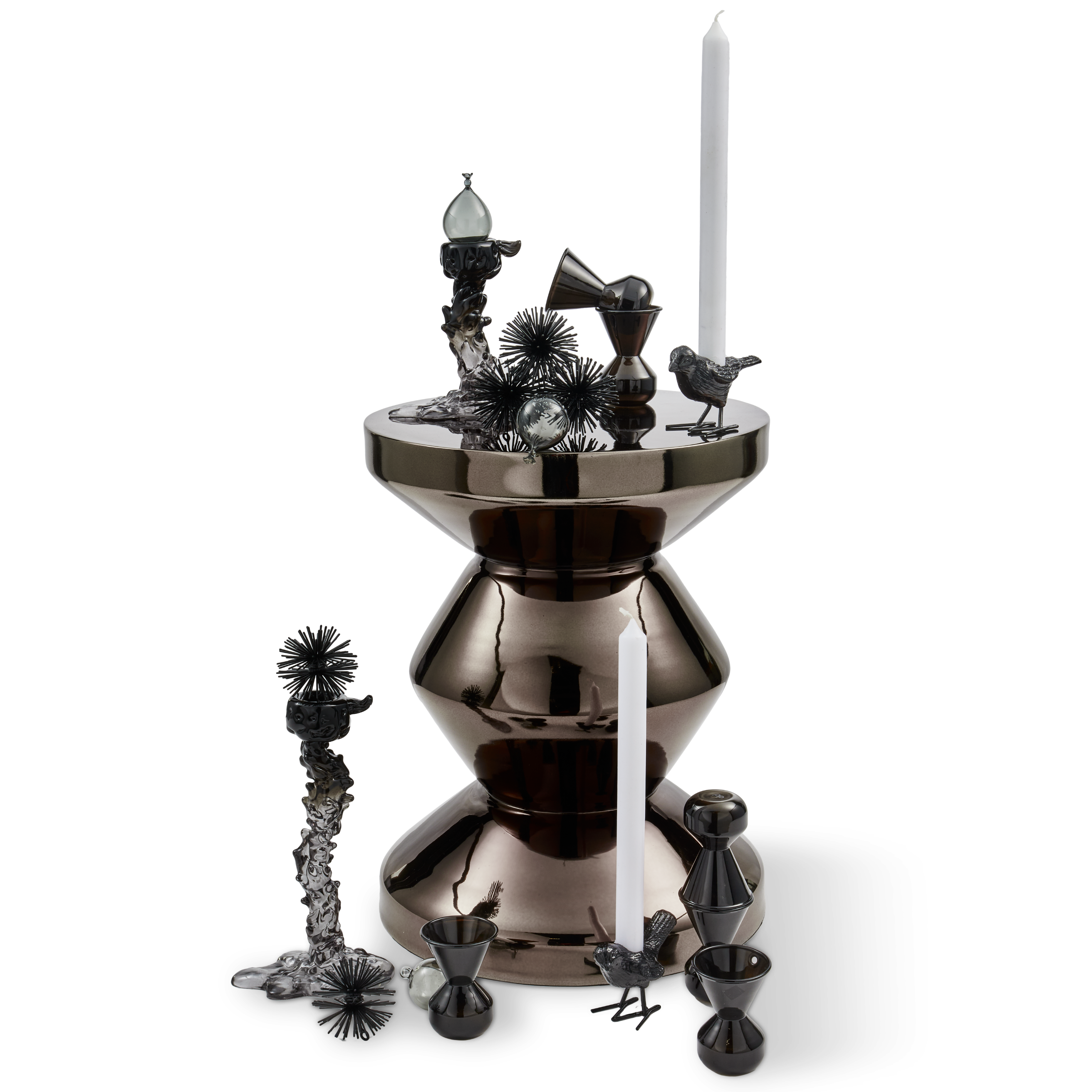 FLOCK OF BIRDS Candle Holders Black