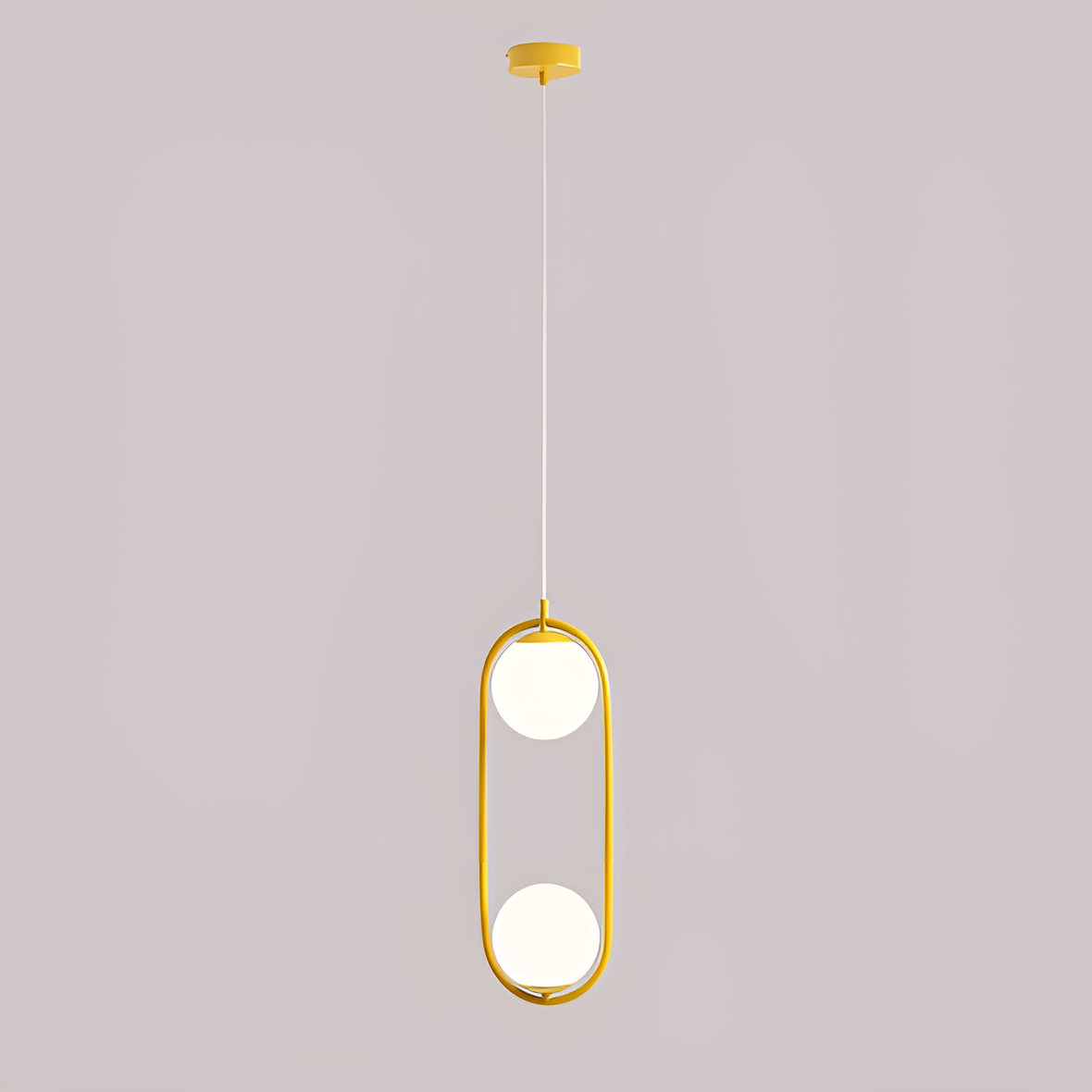 RIVA DUO senffarbene Pendelleuchte