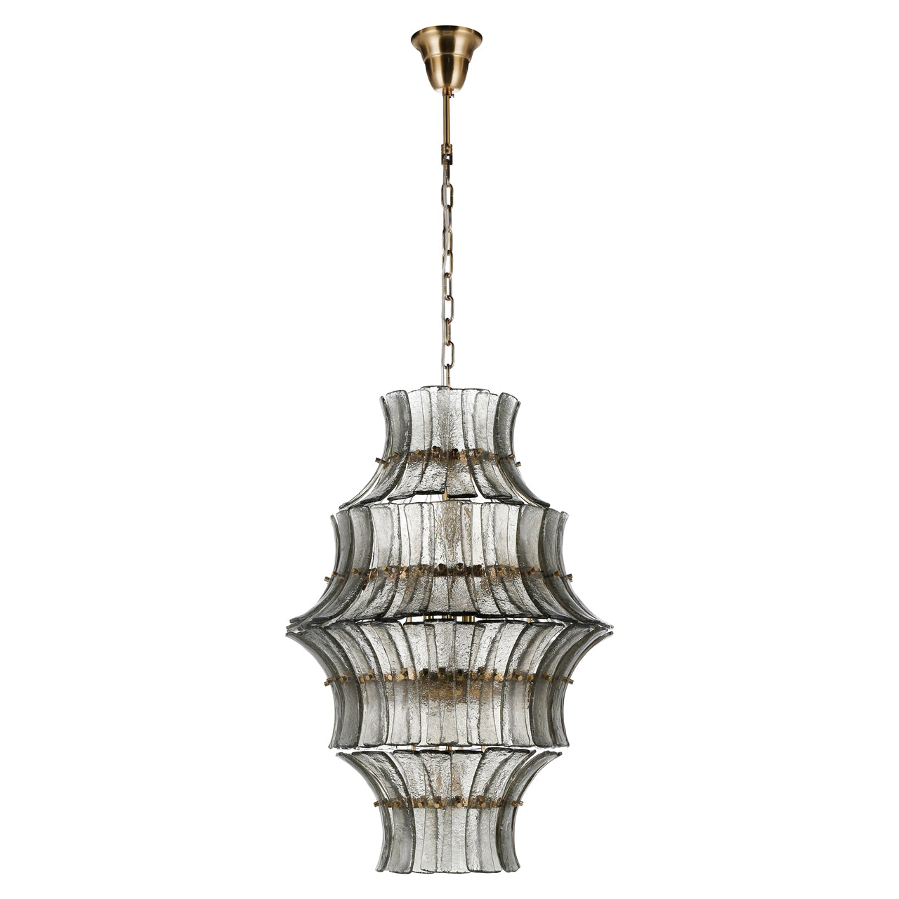 Kronleuchter COLBEY rauchiges Glas
