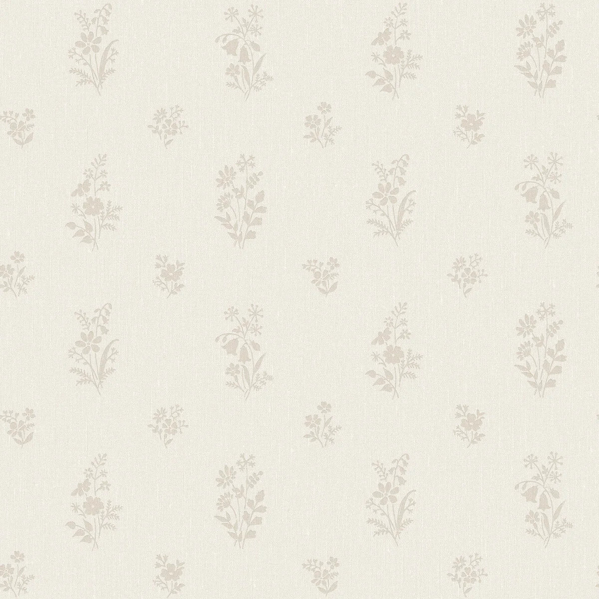 Non-woven paper wallpaper with a floral pattern PETIT FLEURS beige