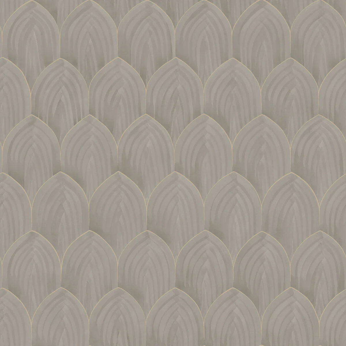Wallpaper with geometric arch pattern GOLDEN ARCHES brown
