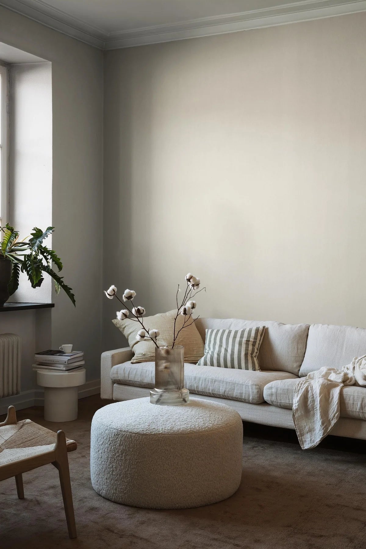 Structural wallpaper imitating linen LINEN - FLAX FIBER gray-beige