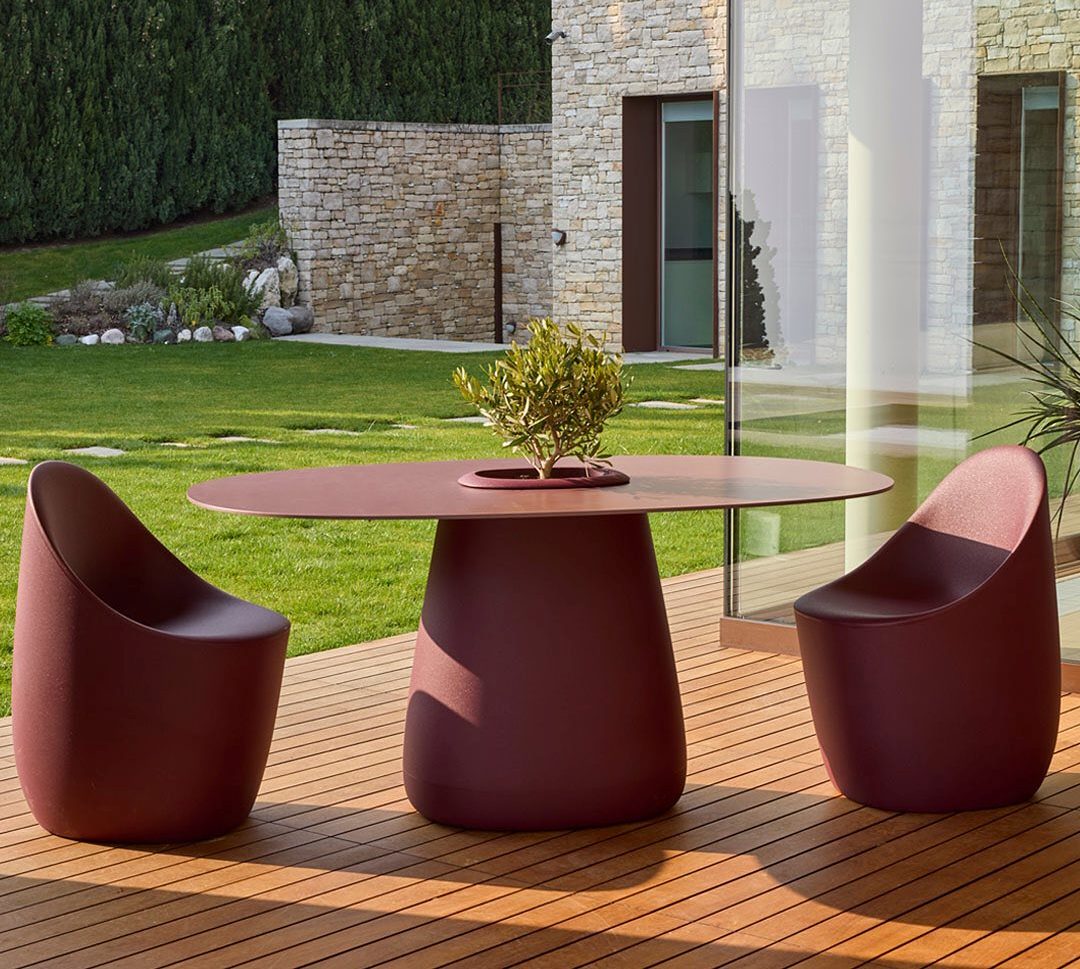Gartentisch mit Behälter COBBLE grau