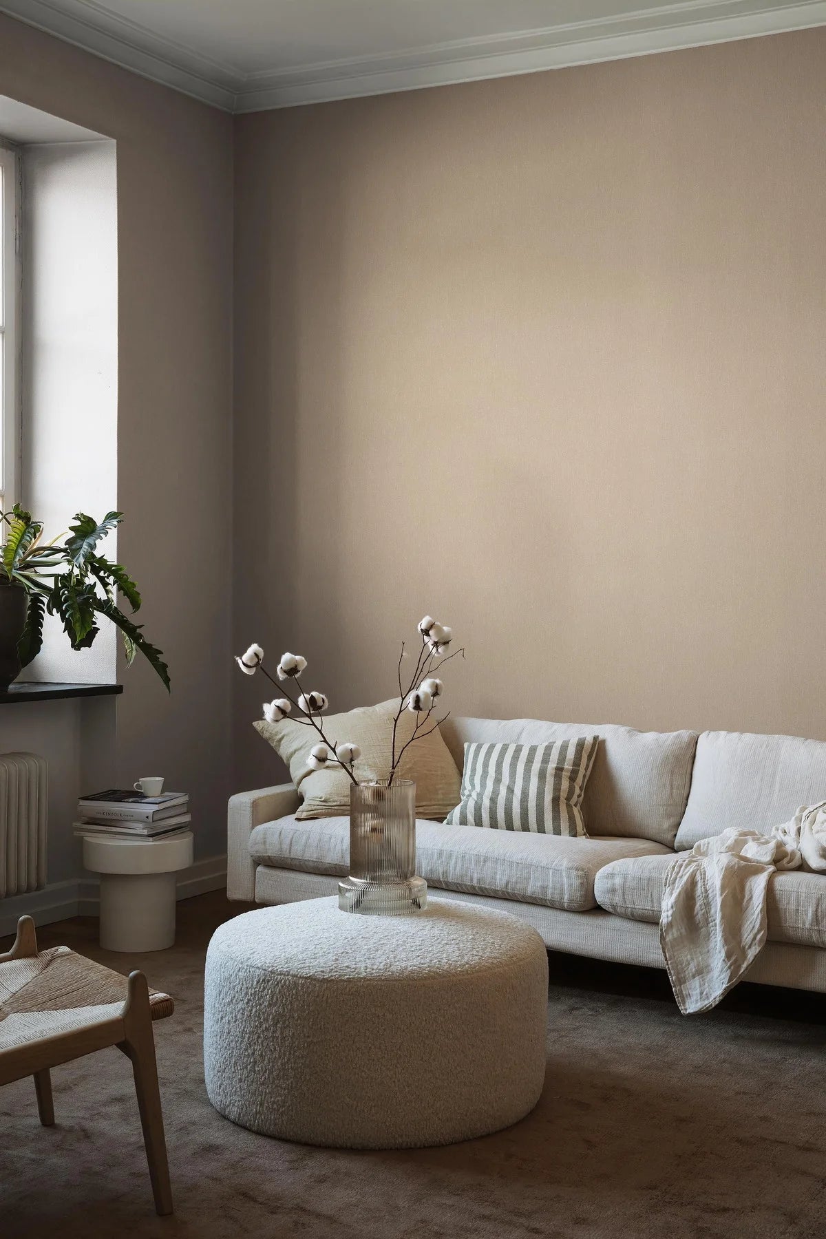 Structural wallpaper imitating linen - GOLDEN LINEN golden beige