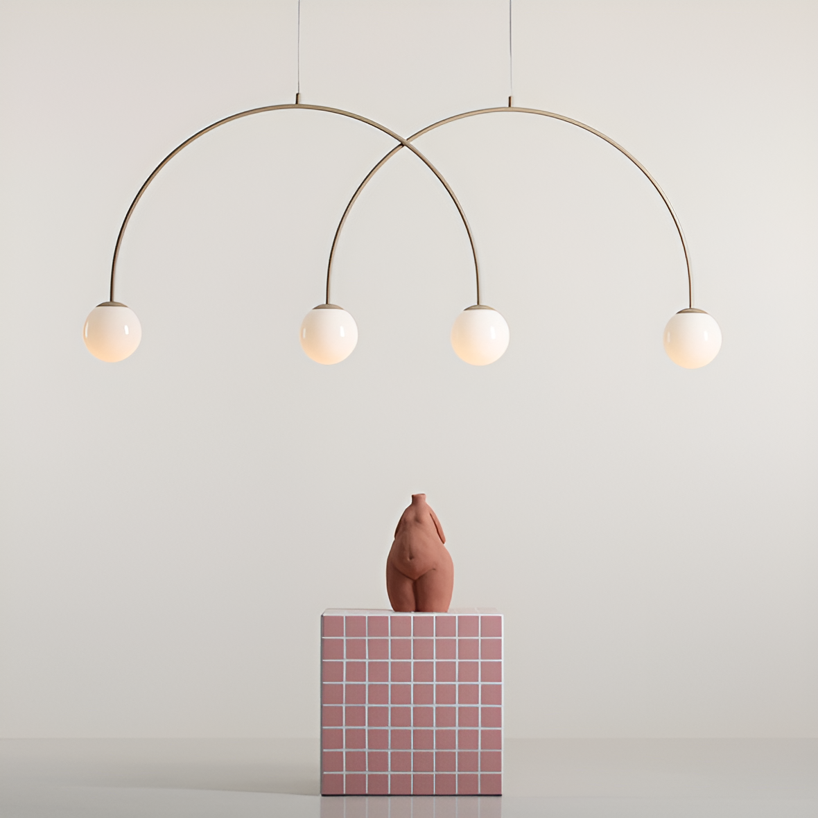 UNA DUO beige Hängelampe