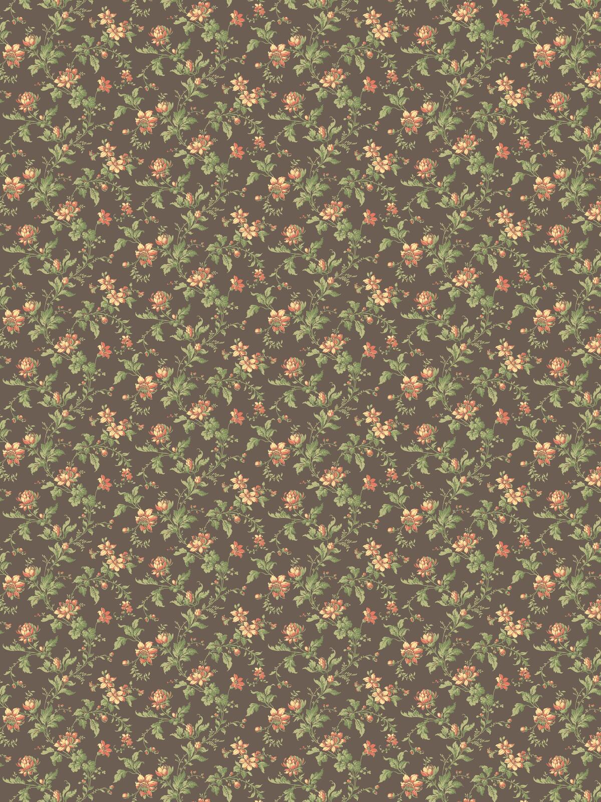 Vlies-Tapete mit pflanzlichem Muster BLOMSLINGA braun