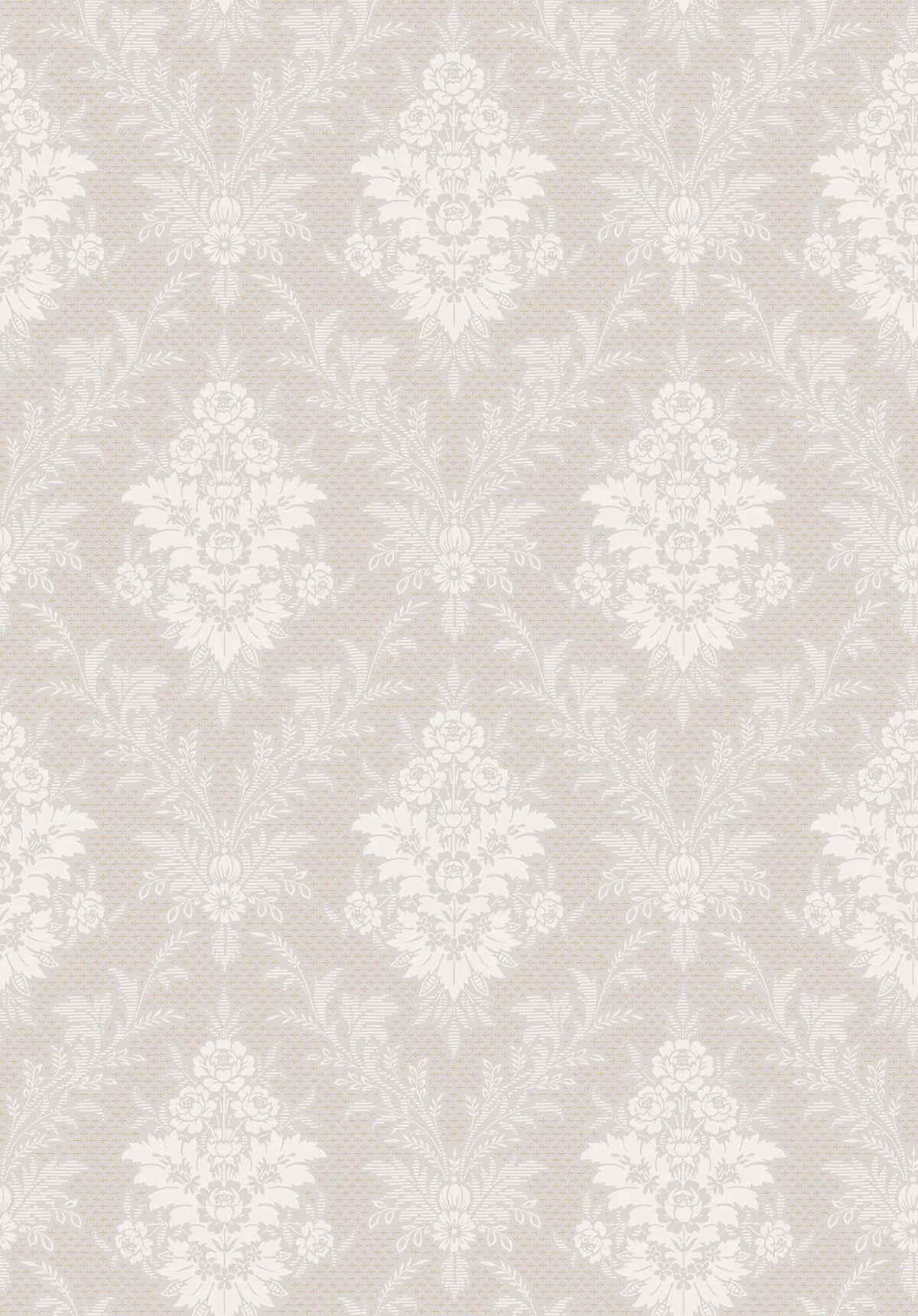Non-woven paper wallpaper with a plant pattern SOFIA in sandy beige