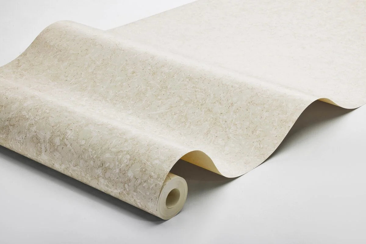 Northern Stone Wallpaper Imitating Stone Warm Beige with White
