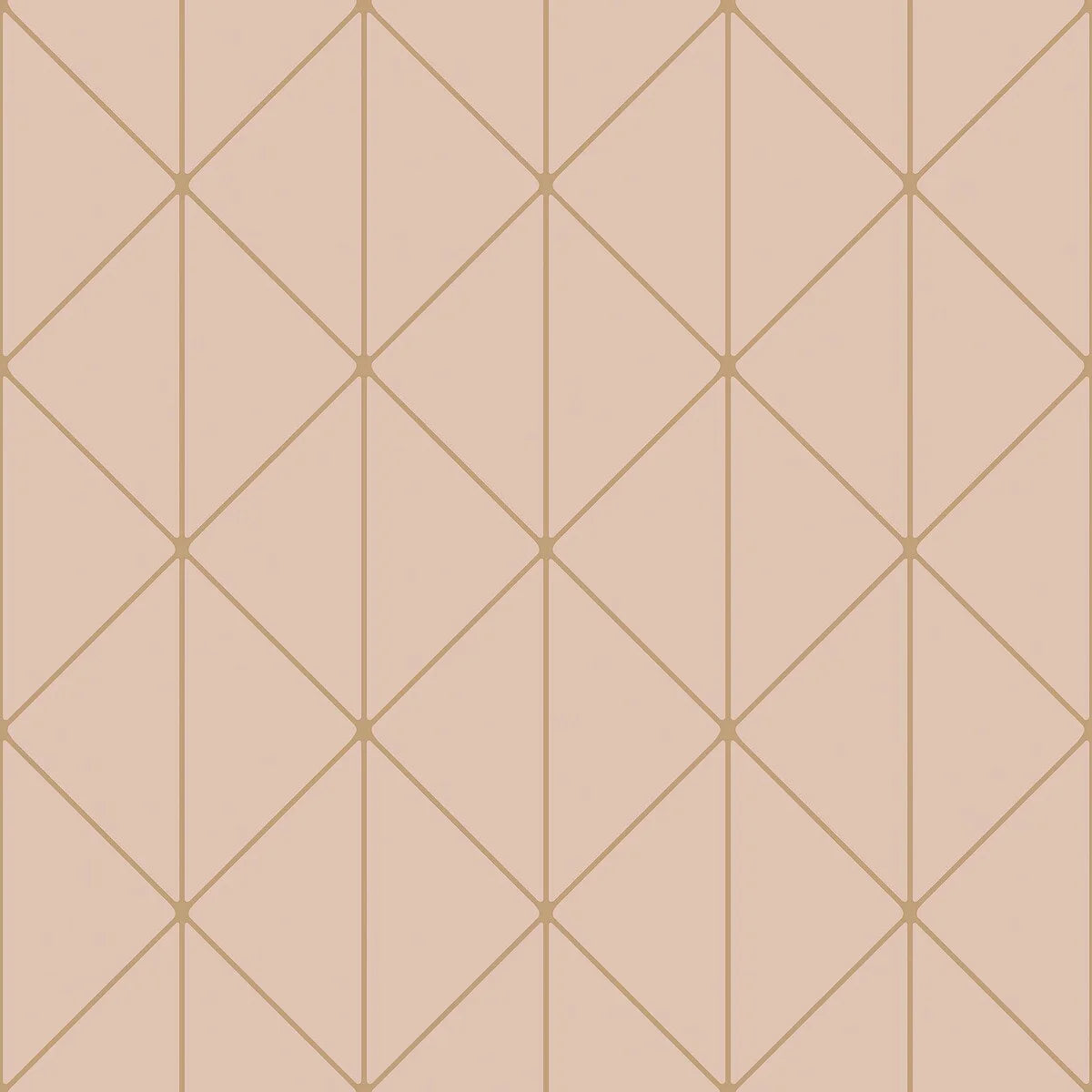 Non-woven paper wallpaper with a geometric DIAMONDS pattern in pink