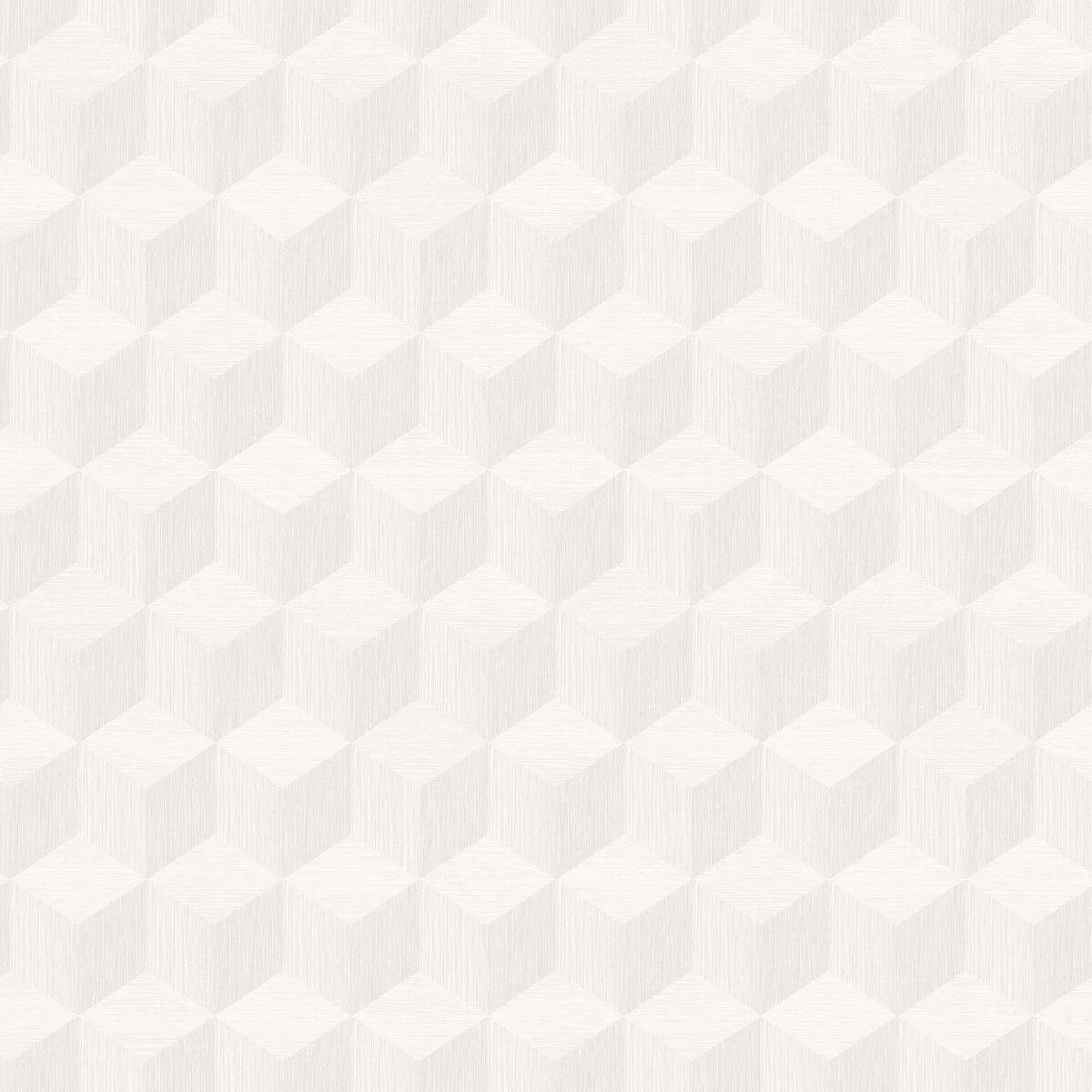 Non-woven paper wallpaper with geometric pattern CUBE in broken white