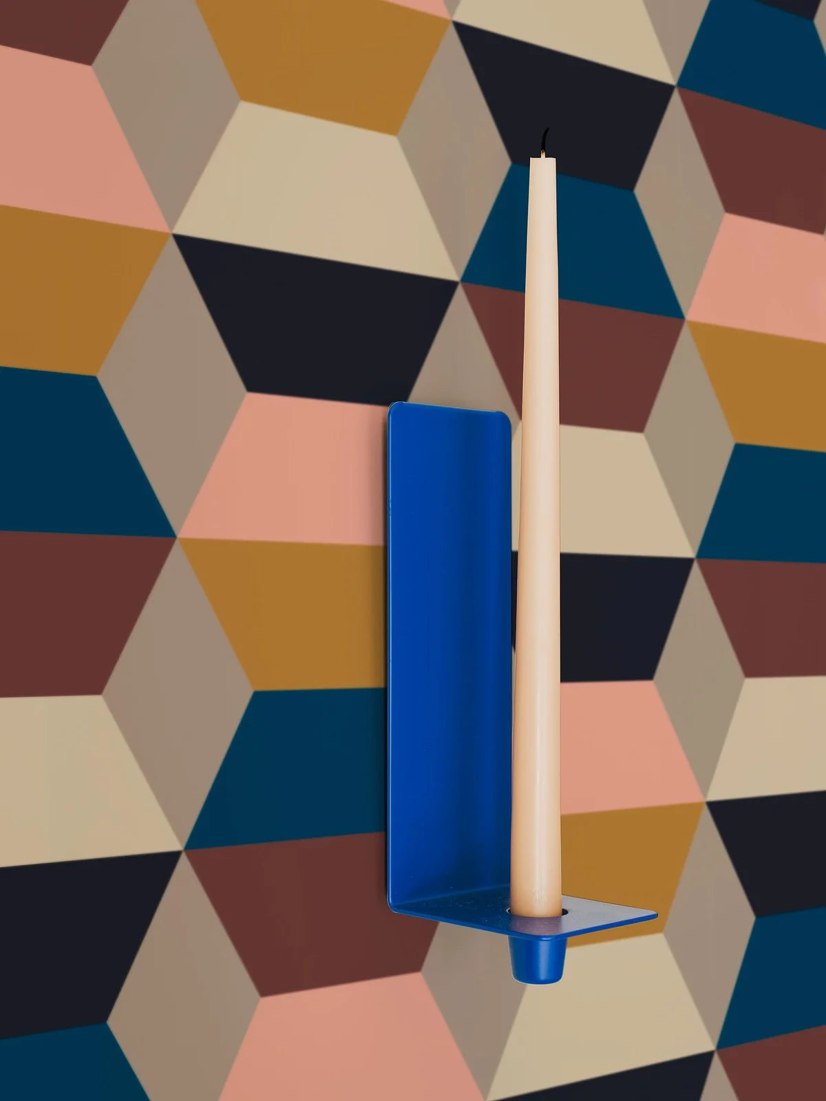 Non-woven paper wallpaper with a geometric pattern PRISMA light multicolored