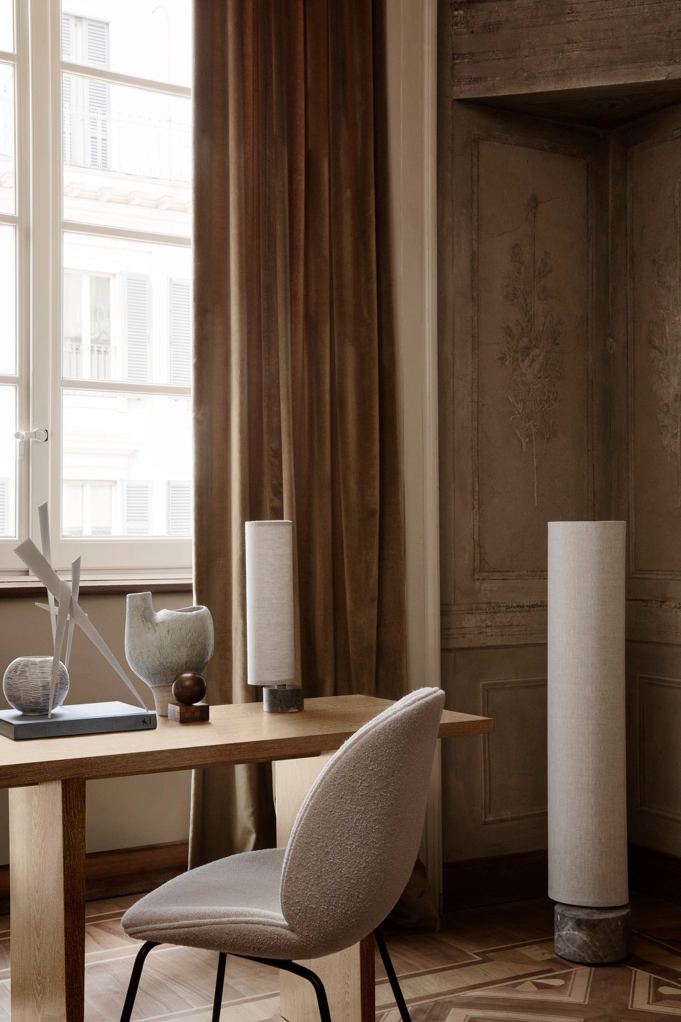 Adjustable Floor Lamp UNBOUND Gray Marble