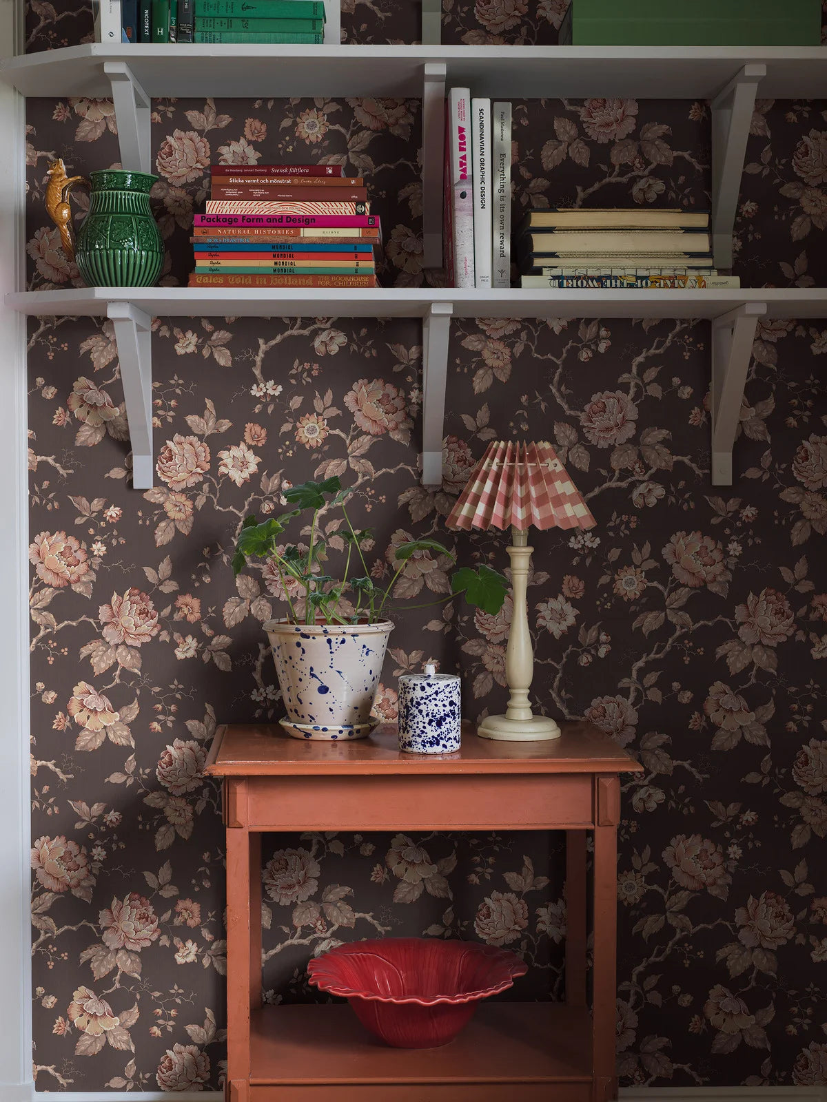 ROSENTRAD Brown Botanical Pattern Wallpaper