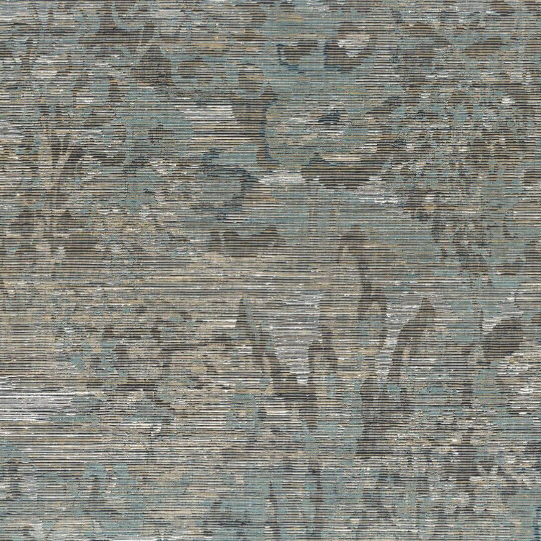 Textile wallpaper with a plant pattern VERDURE - PIERRE BLEUE gray-blue