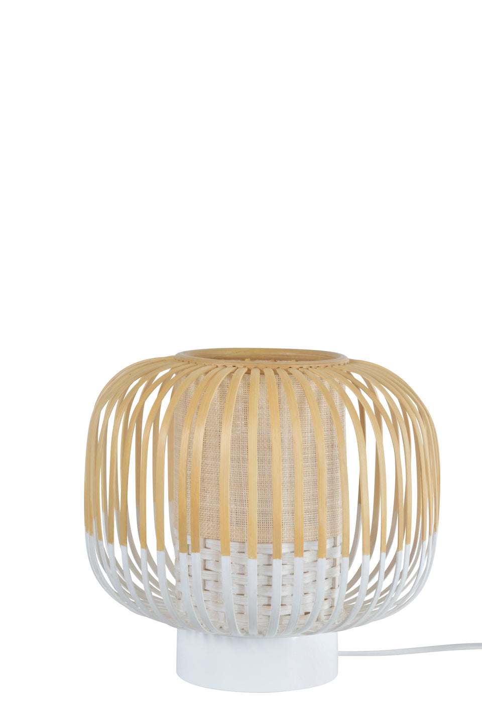 Weiße Tischlampe Bambus