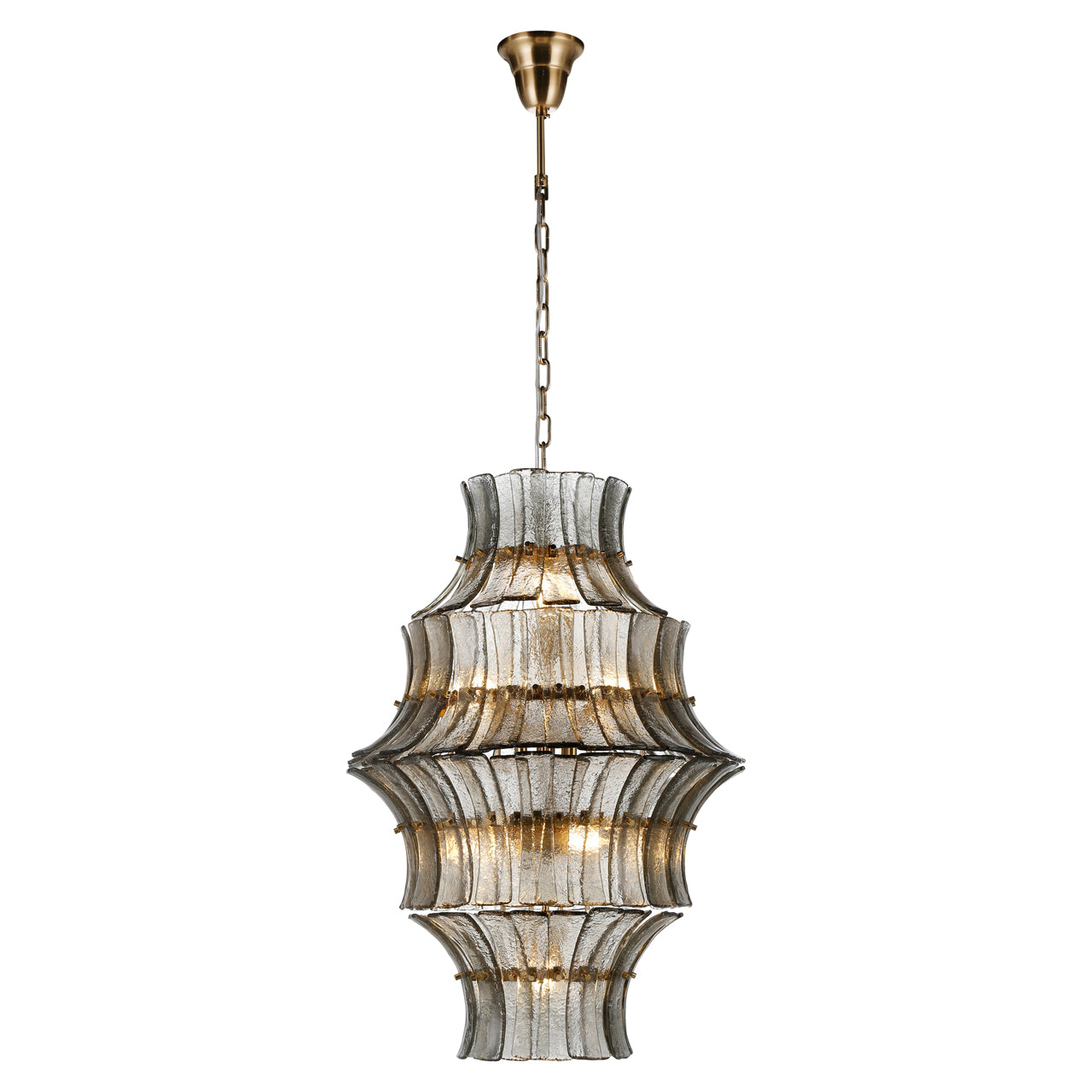 Kronleuchter COLBEY rauchiges Glas