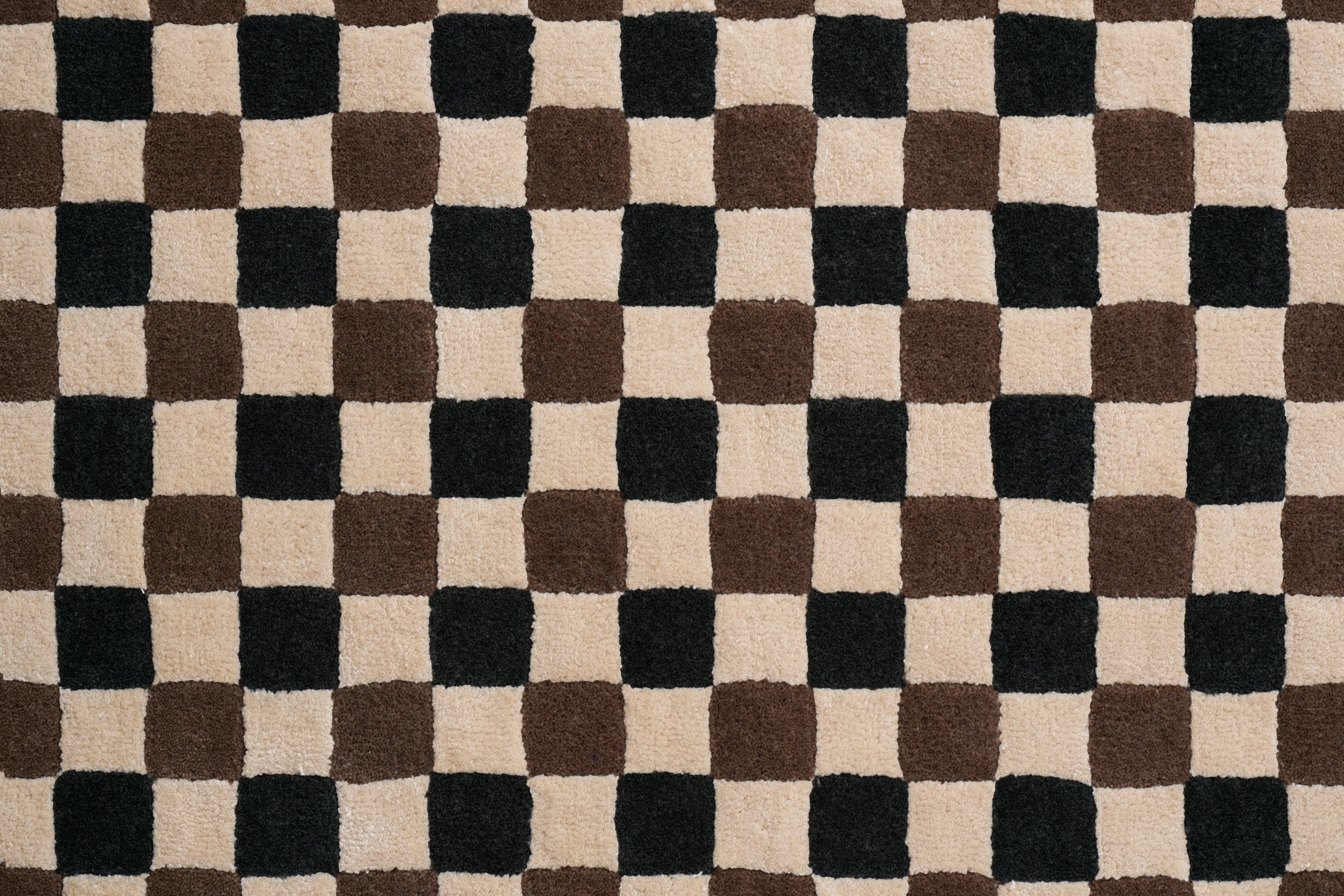 FLICKER rug dark green with beige and brown