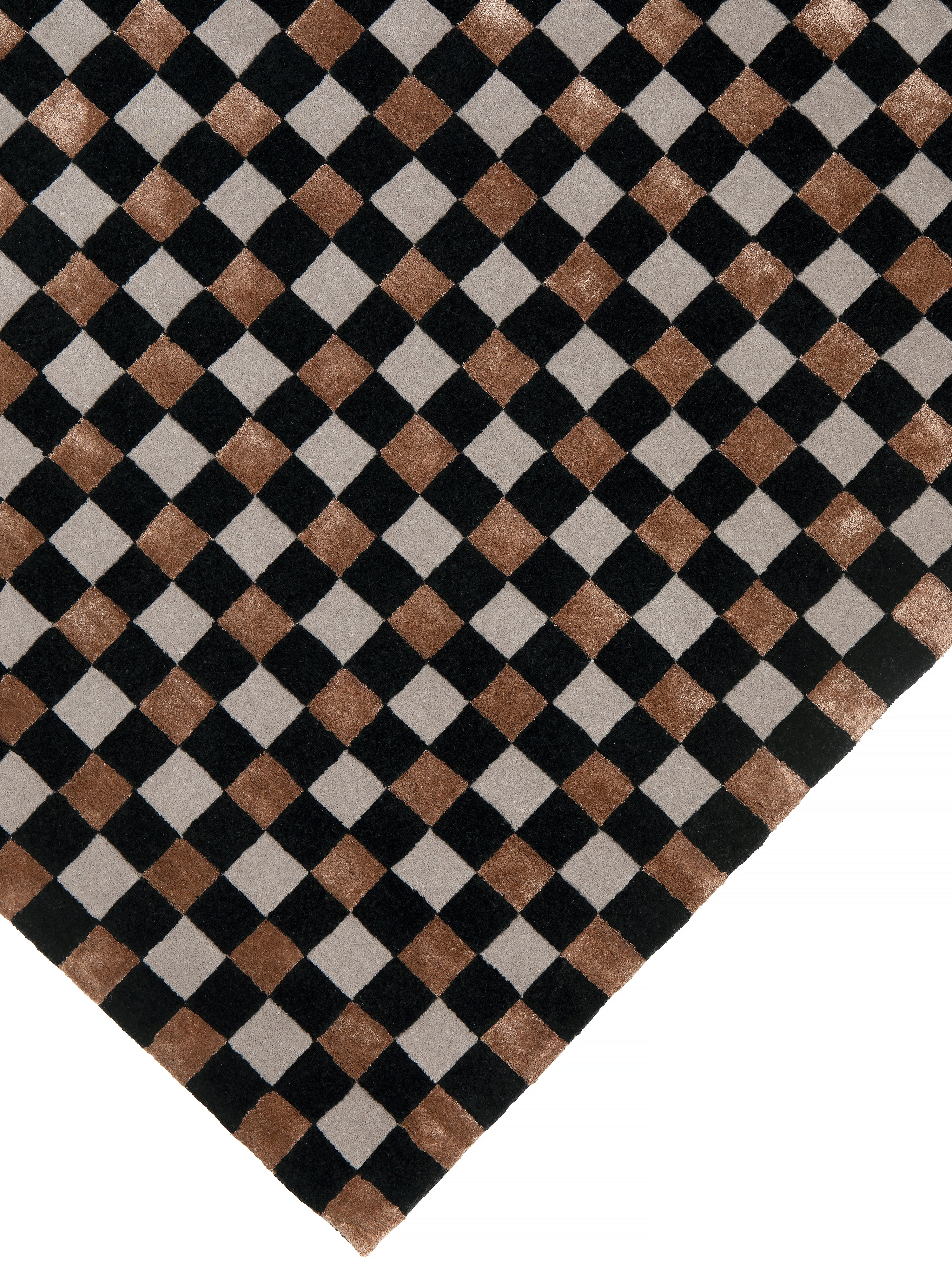 FLICKER rug in black with gray and brown