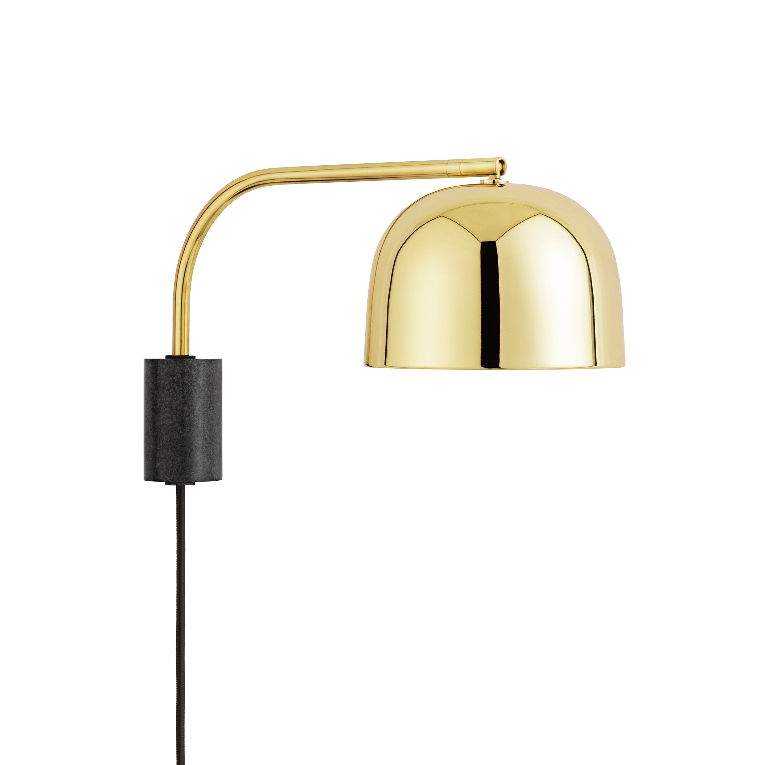 GRANT wall lamp in gold with black granite