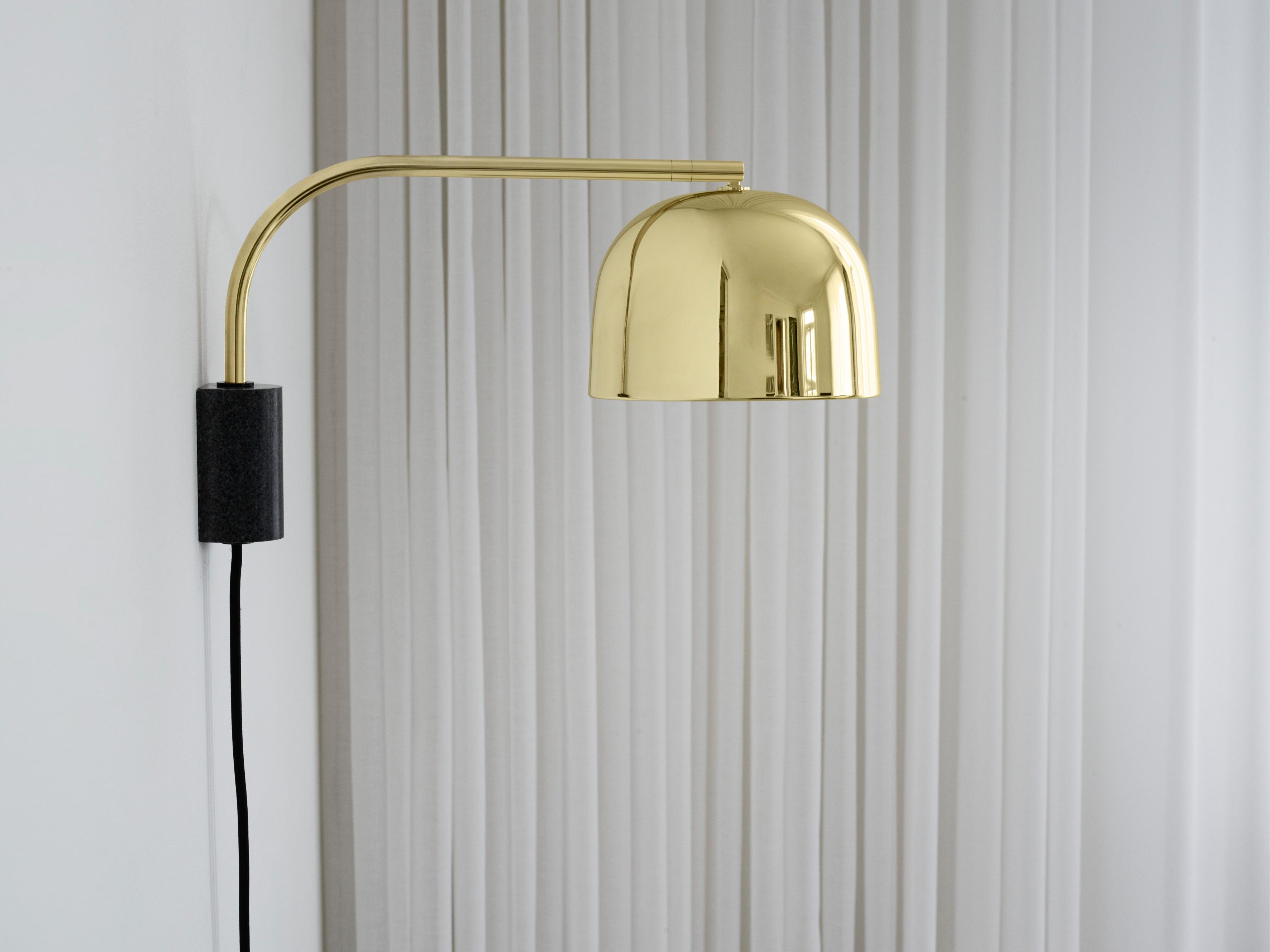 GRANT wall lamp in gold with black granite